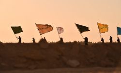 بالصور : رغم الحرارة العالية،زوار الأربعين يواصلون المسير صوب كربلاء المقدسة.